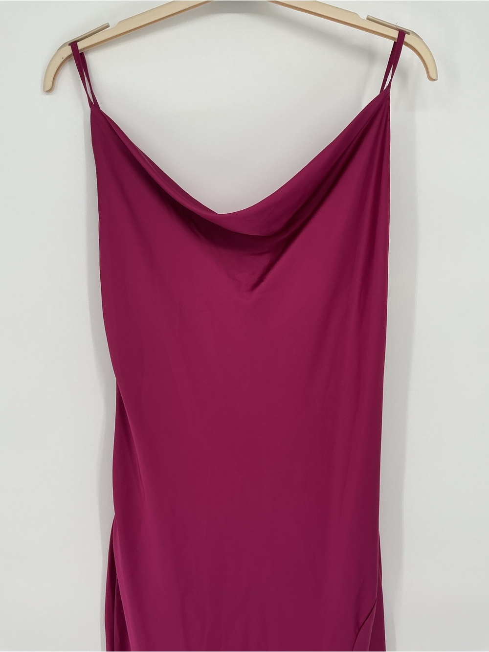 Fuchsia Slip Front Drape Dress Small View 5